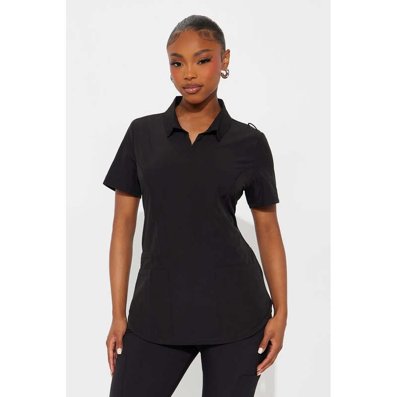 Power Shift Scrub Top – Black