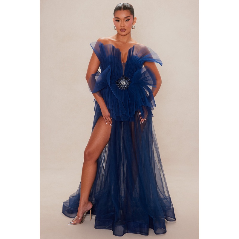 Angelica Tulle Gown – Navy