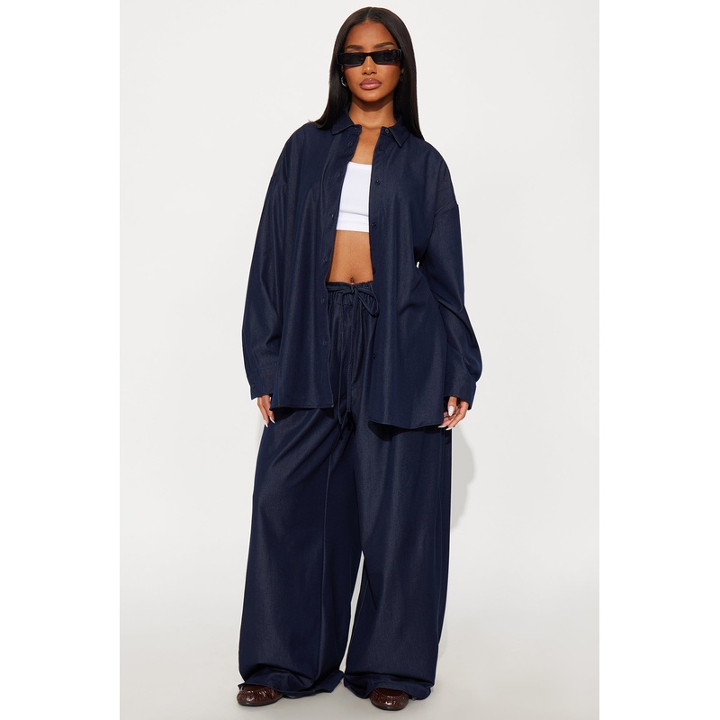 Belinda Wide Leg Pant Set – Black