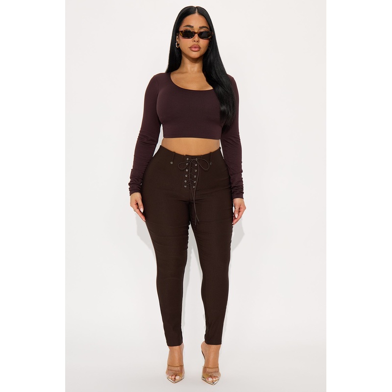 Bet On It Tie Up Skinny Pant 29 – Chocolate