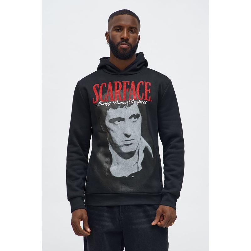 Scarface Rhinestone Hoodie – Black