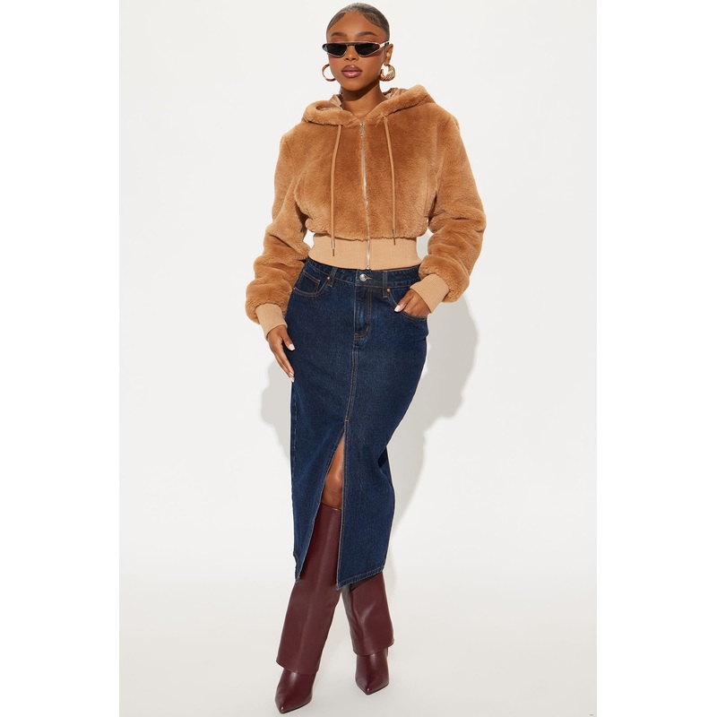 Amanza Rinse Wash Denim Midi Skirt – Rinse Blue Wash