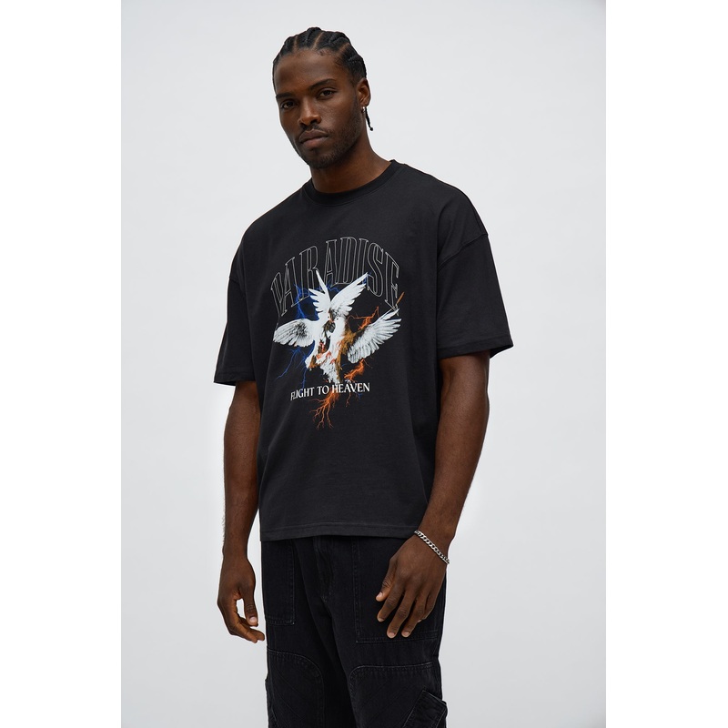 Flight To Heaven Short Sleeve Tee – Black
