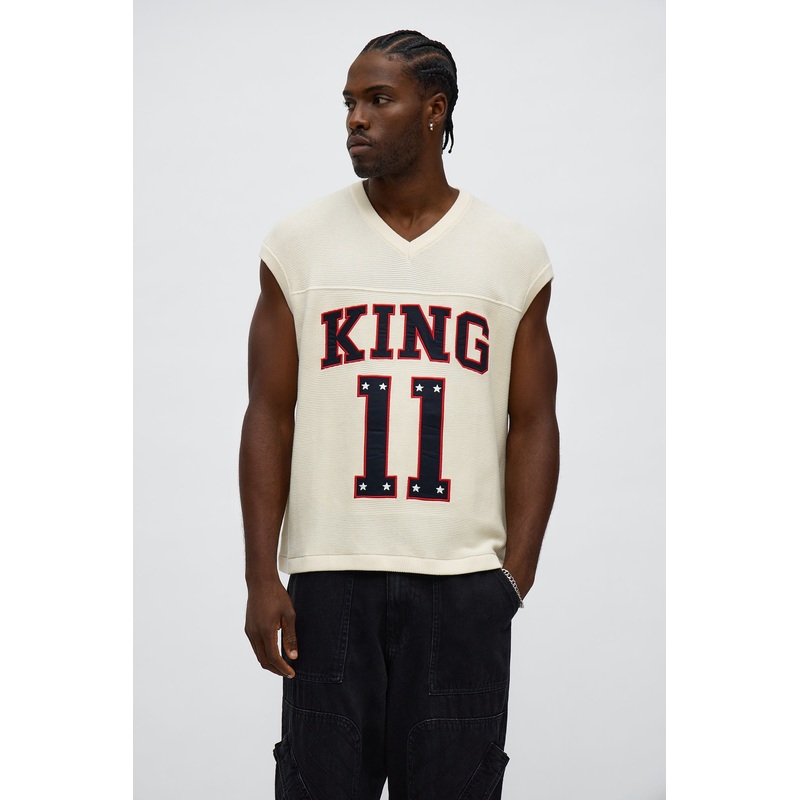 Knit King Sweater Vest – Cream