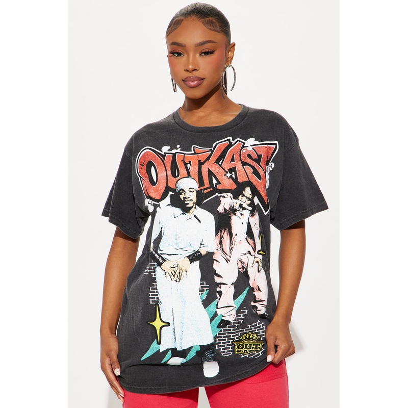 Outkast Graffiti Washed Tee – Black