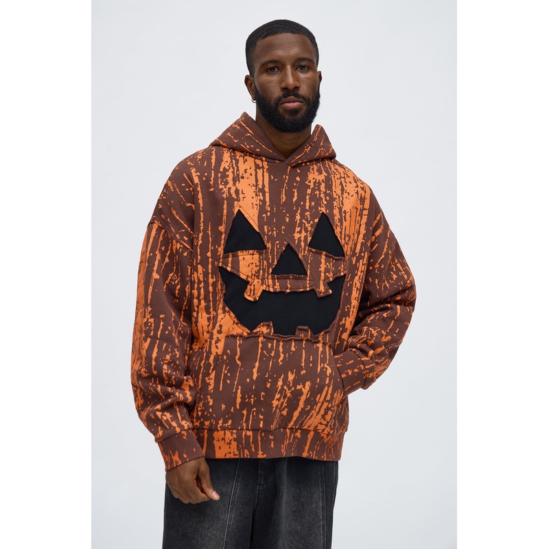 Pumpkin Camo Oversized Hoodie – Orange