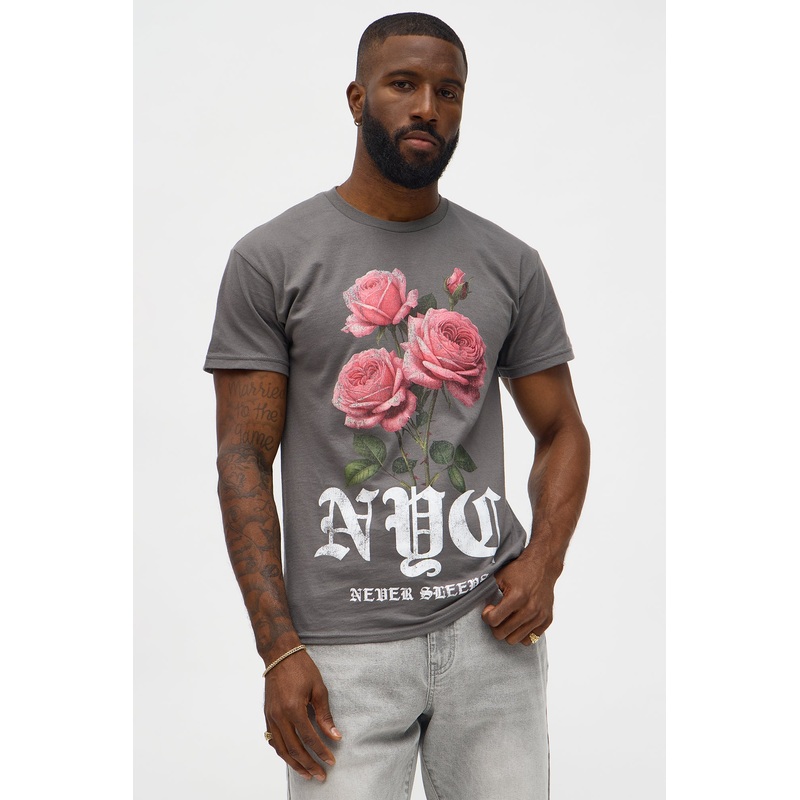 Glow Up NYC Short Sleeve Tee – Charcoal