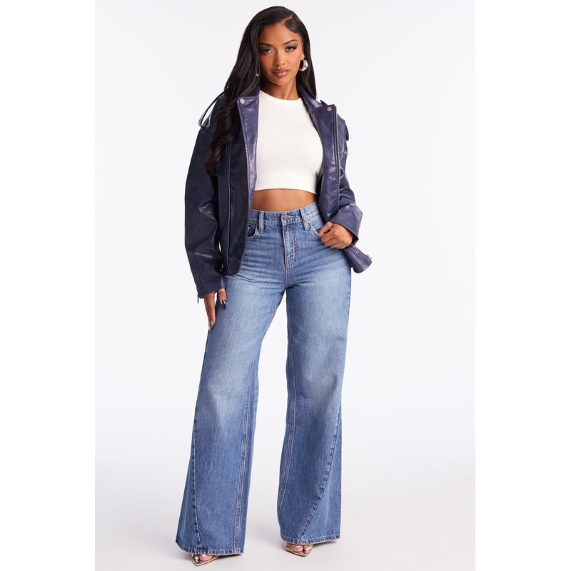 Runaway Baby Wide Leg Jeans – Medium Wash