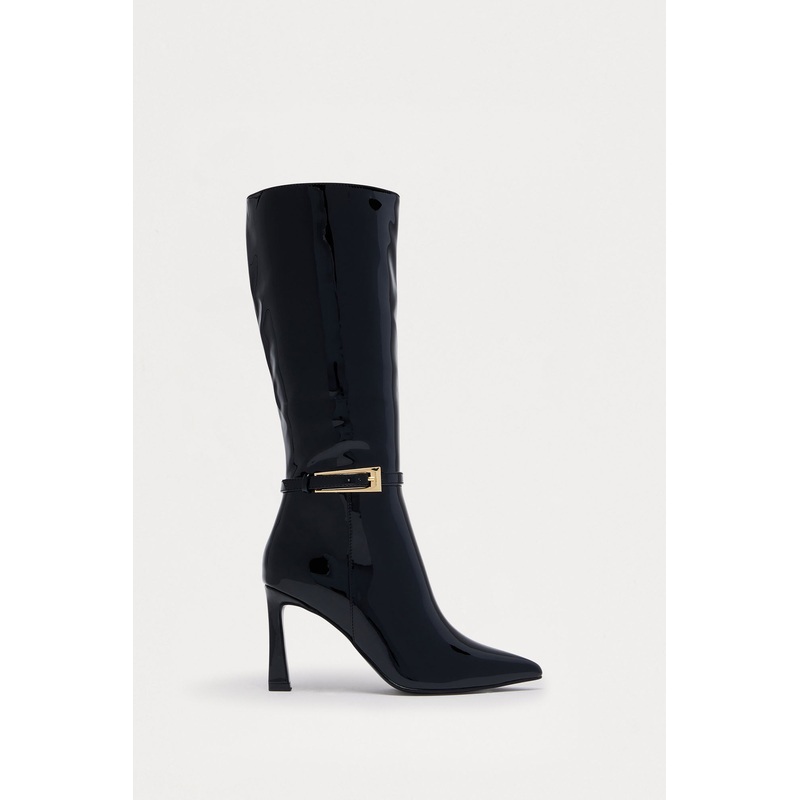 West Village Patent Boots – Black