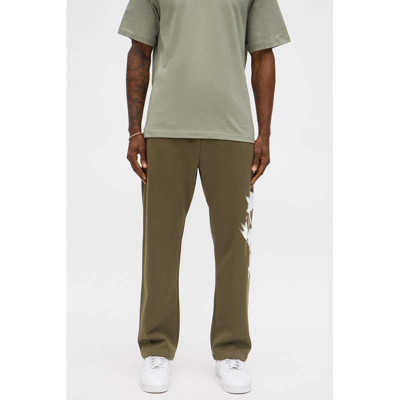 Fear No Evil Straight Sweatpants – Olive