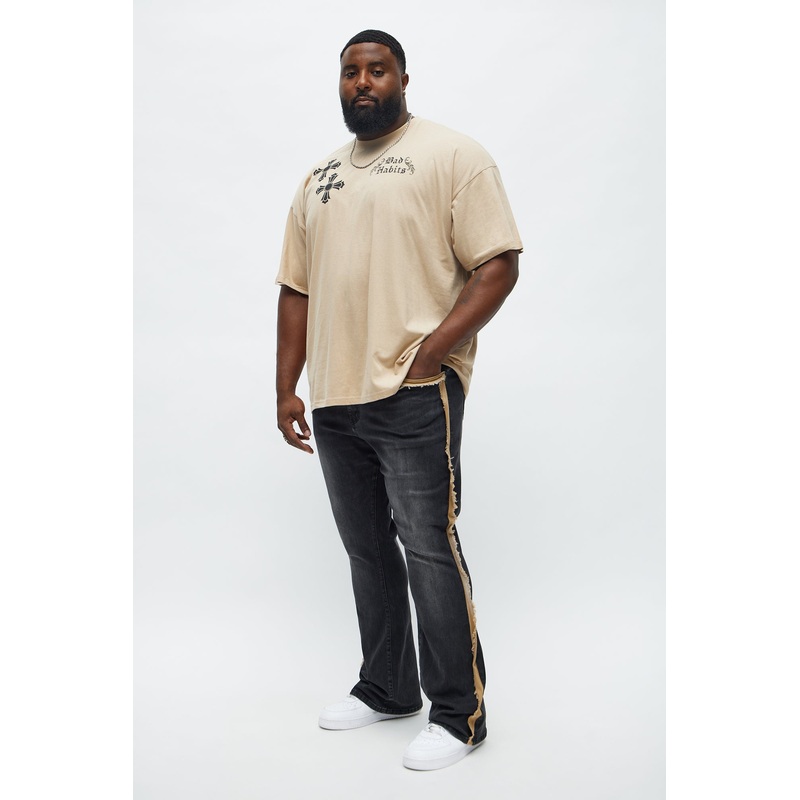 Bad Habits Not Perfect Oversized Short Sleeve Tee – Taupe