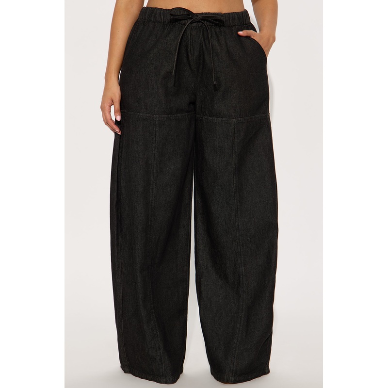 Brigantine Pull On Wide Leg Jeans – Black Wash