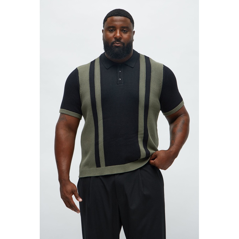Dockside Stripe Short Sleeve Polo – Black/combo