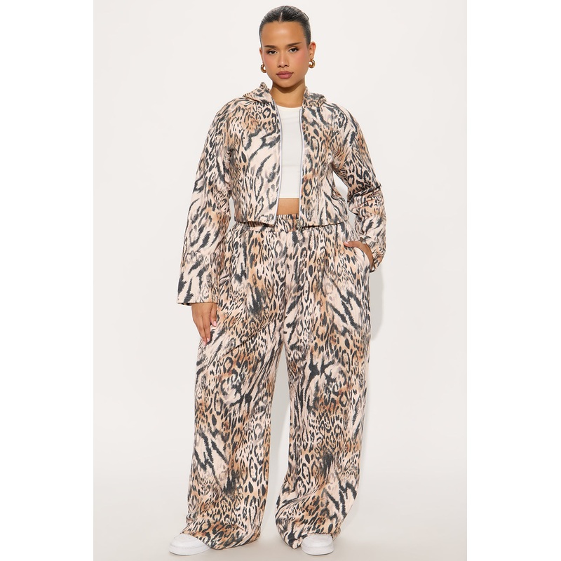 Wild In The City Leopard Hoodie Pant Set – Black/combo
