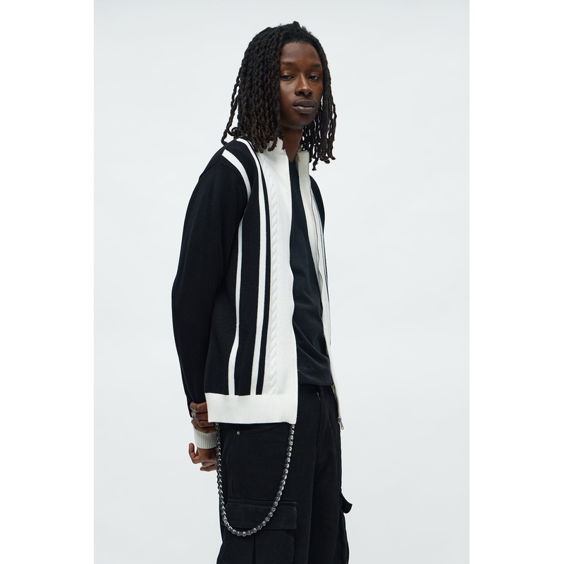 Ashford Zip Up Sweater – Black/combo