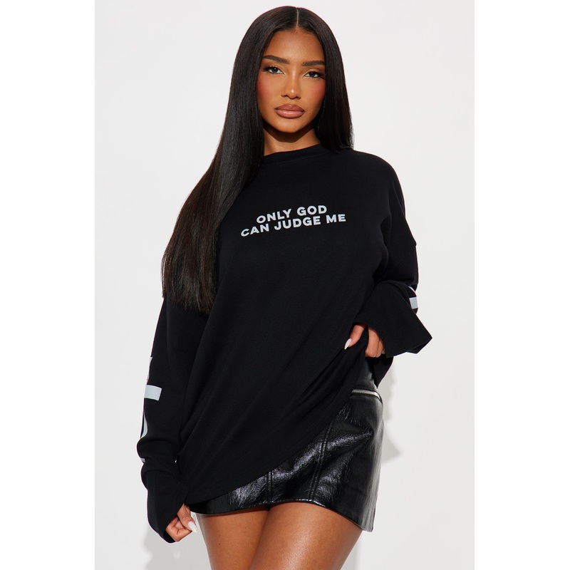 Only God Can Judge Crosses Long Sleeve Tee – Black