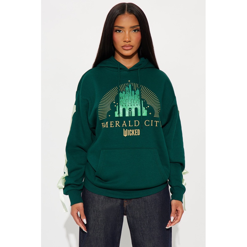 Wicked Emerald City Fleece Hoodie – Hunter Green