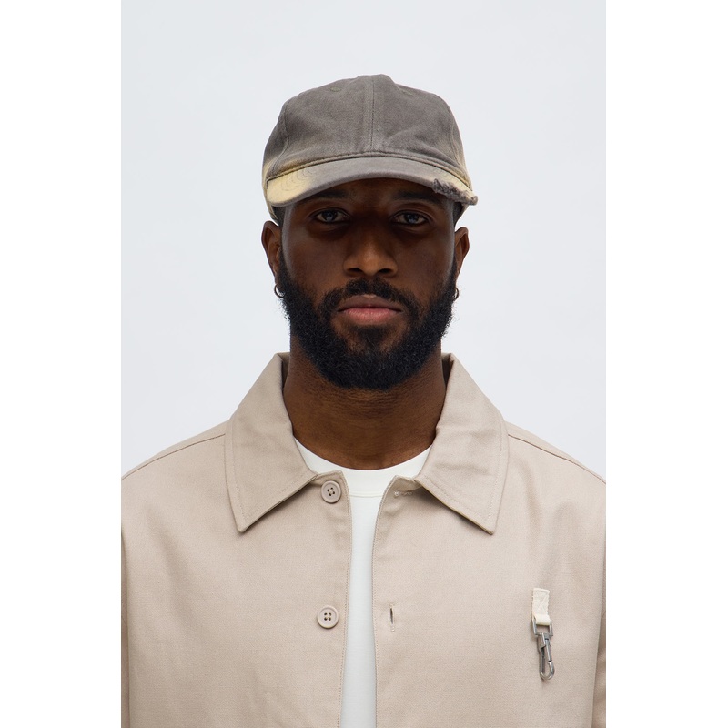 Bleached Denim Baseball Hat – Brown