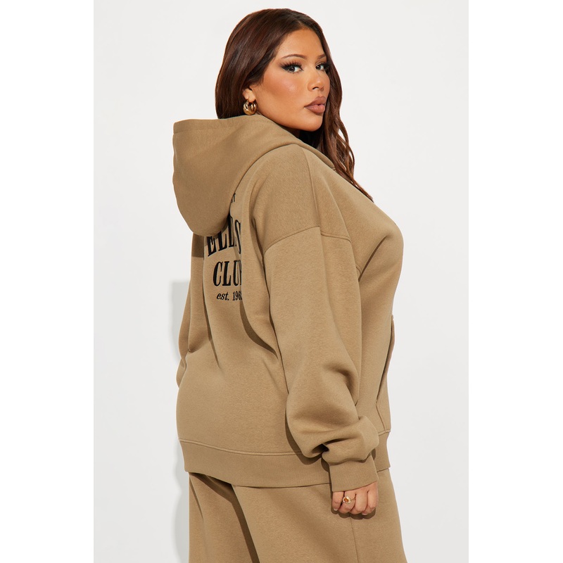 Body & Spirit Wellness Club Fleece Hoodie – Taupe