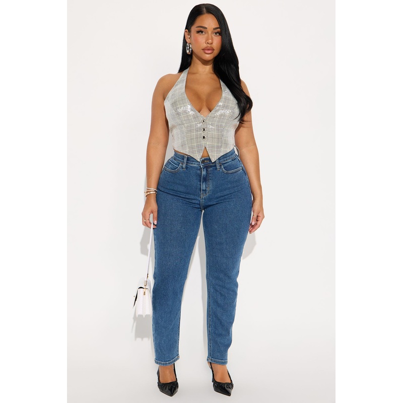 Basic High Rise Mom Jeans – Dark Wash