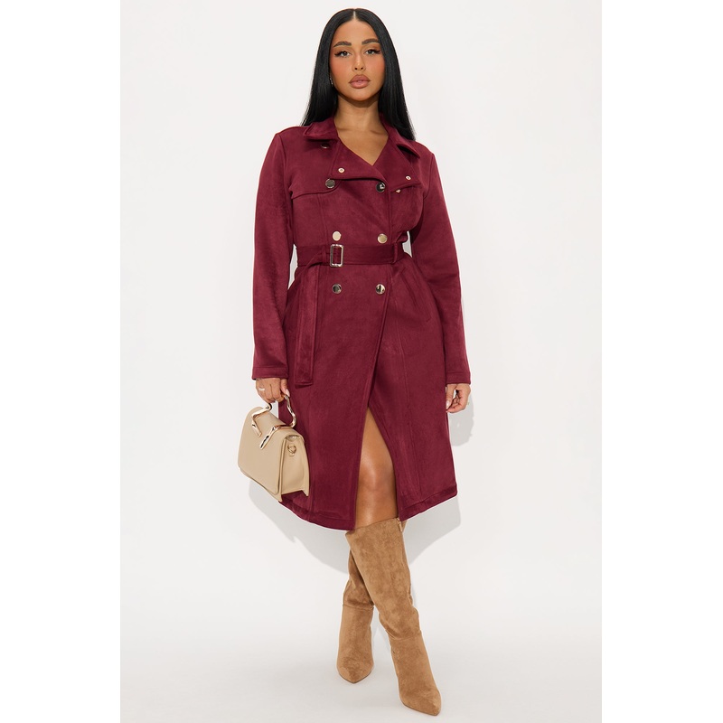 Belt Your Heart Trench Coat – Wine