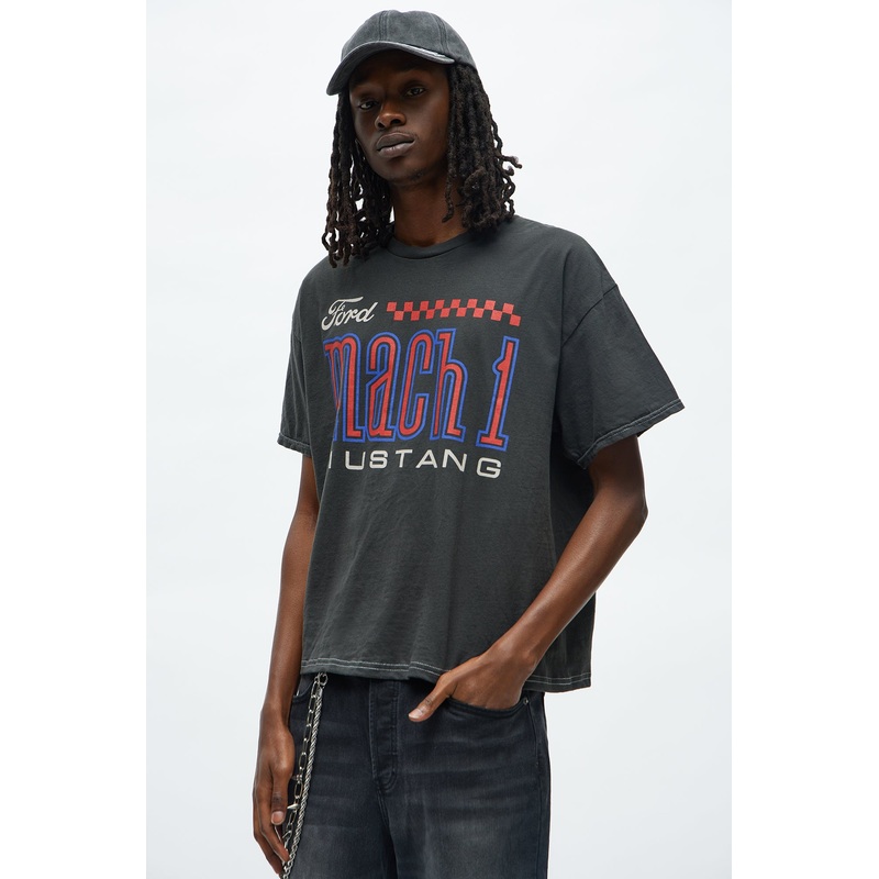 Ford Mach 1 Mustang Boxy Short Sleeve Tee – Black