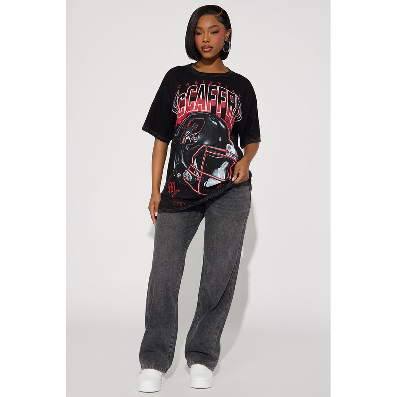 Christian McCaffrey Game On Washed Tee – Black Wash