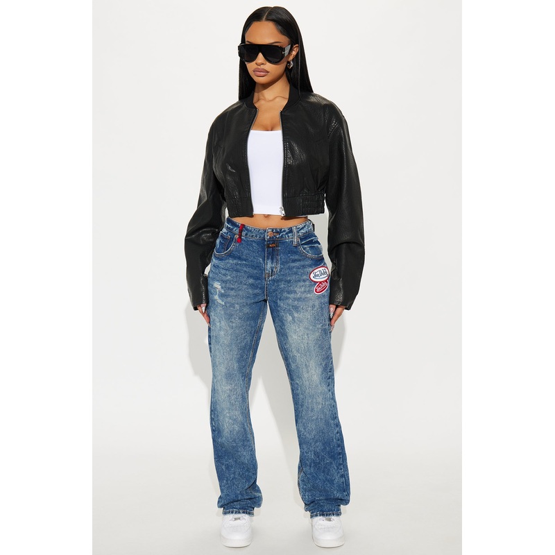 Von Dutch Angel Eyes Straight Leg Jeans – Vintage Wash