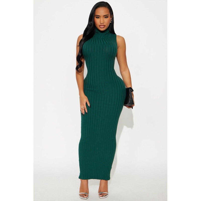 Warm Promises Ribbed Maxi Dress – Hunter