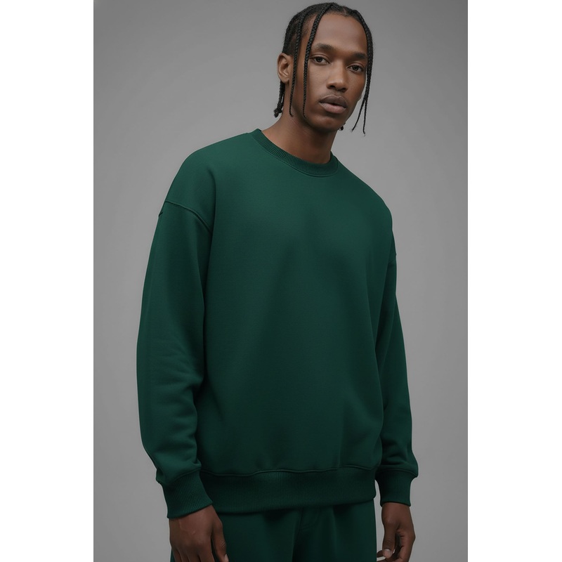 410 Oversized Crewneck – Hunter Green
