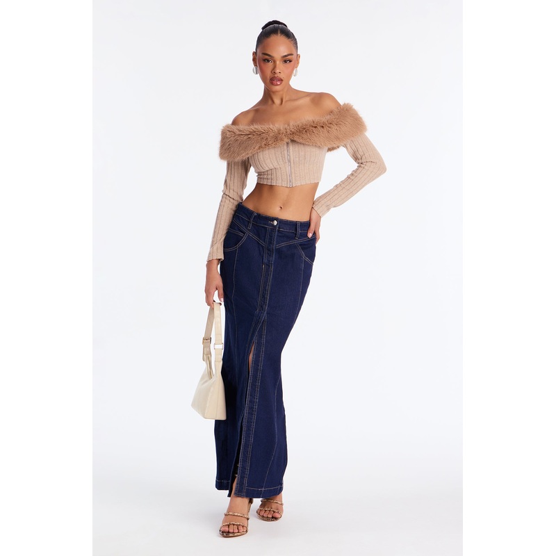 Colby Denim Mermaid Maxi Skirt – Dark Wash
