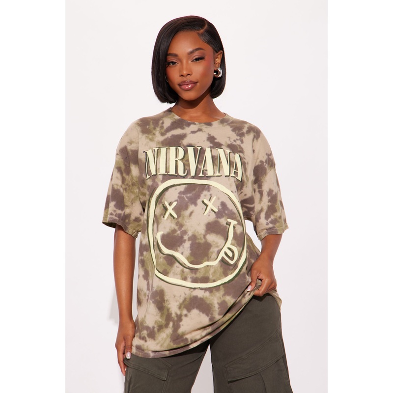 Nirvana Smiley Camo Tie Dye Tee – Multi Color