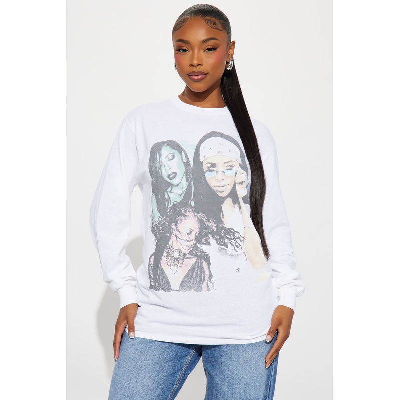 Remembering Aaliyah Oversize Washed Tee – Off White