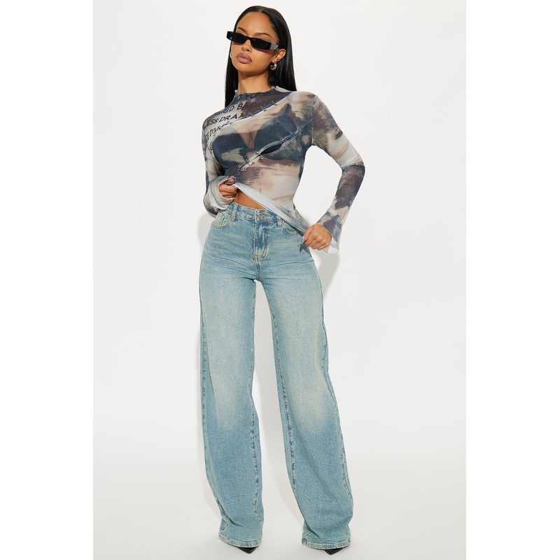 Tall Shock And Awe Vintage Tinted Baggy Jeans – Vintage Blue Wash