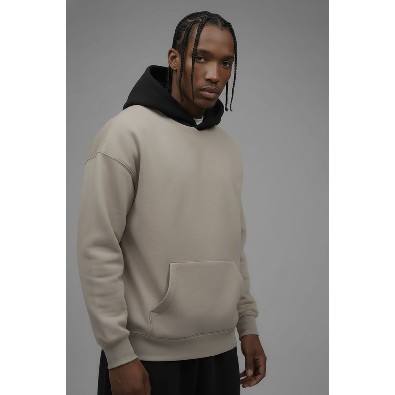 410 Oversized Colorblock Hoodie – Sand