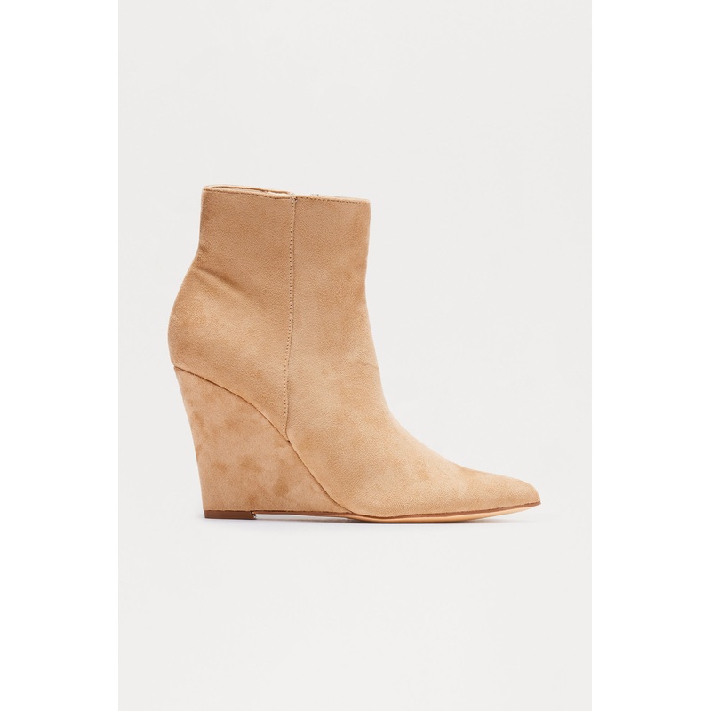 Bonnie Wedge Booties – Nude