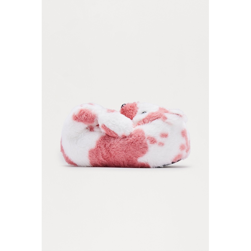 Camo Bear Faux Fur Slippers – Pink/combo