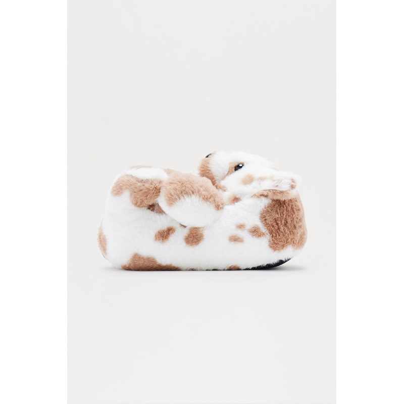 Camo Bear Faux Fur Slippers – Taupe/combo