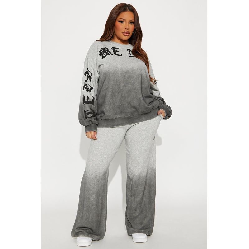 Tell Me No Lies Wide Leg Pant Set – Grey