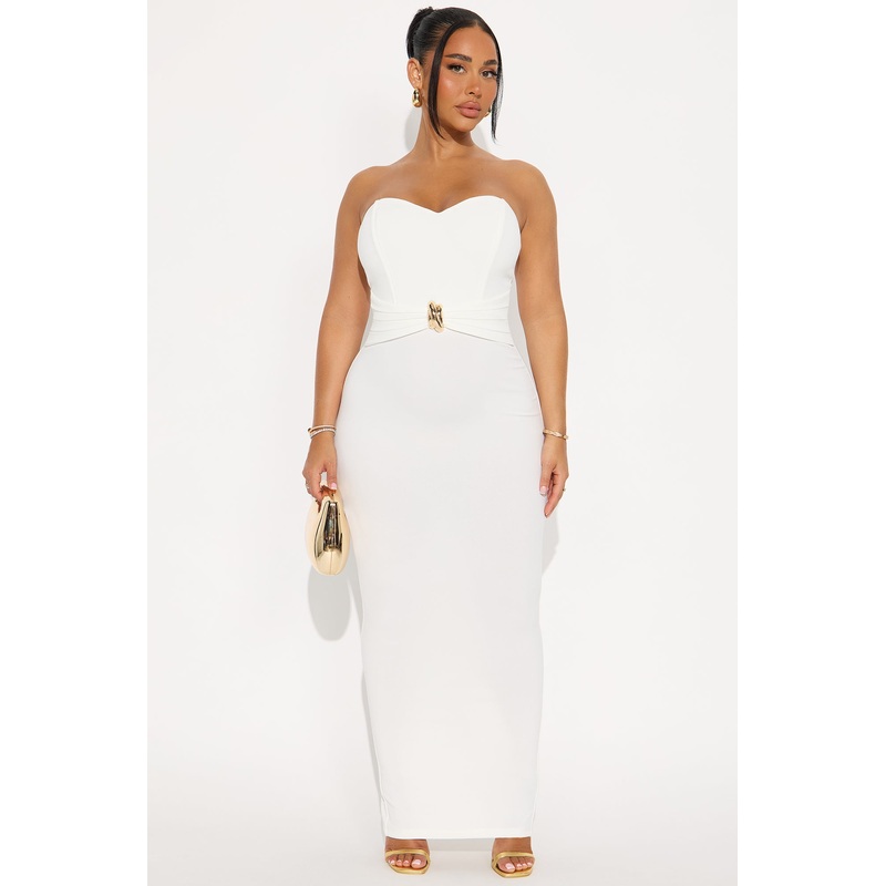 Alina Crepe Maxi Dress – White