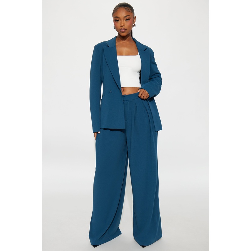 Charlie Wide Leg Trouser 33 – Teal