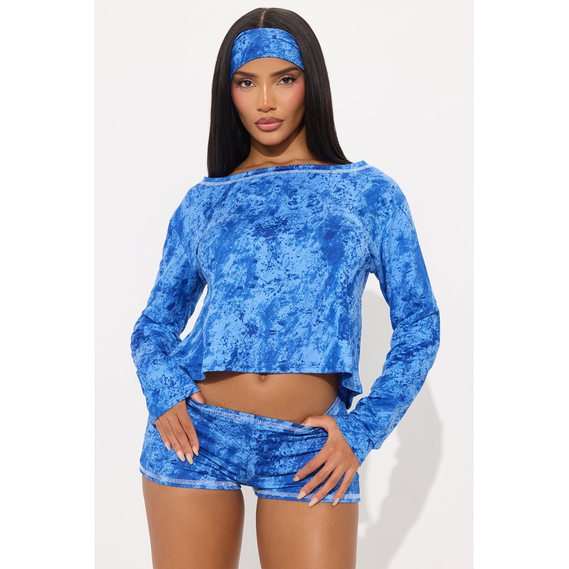 Viori 3 Piece Printed Short Set – Royal