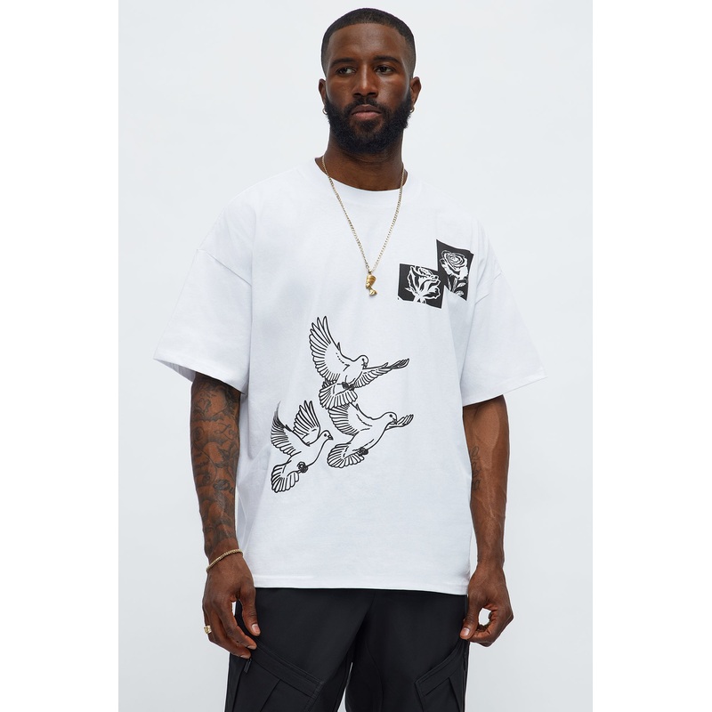 Birds Of A Feather Boxy Short Sleeve Tee – White