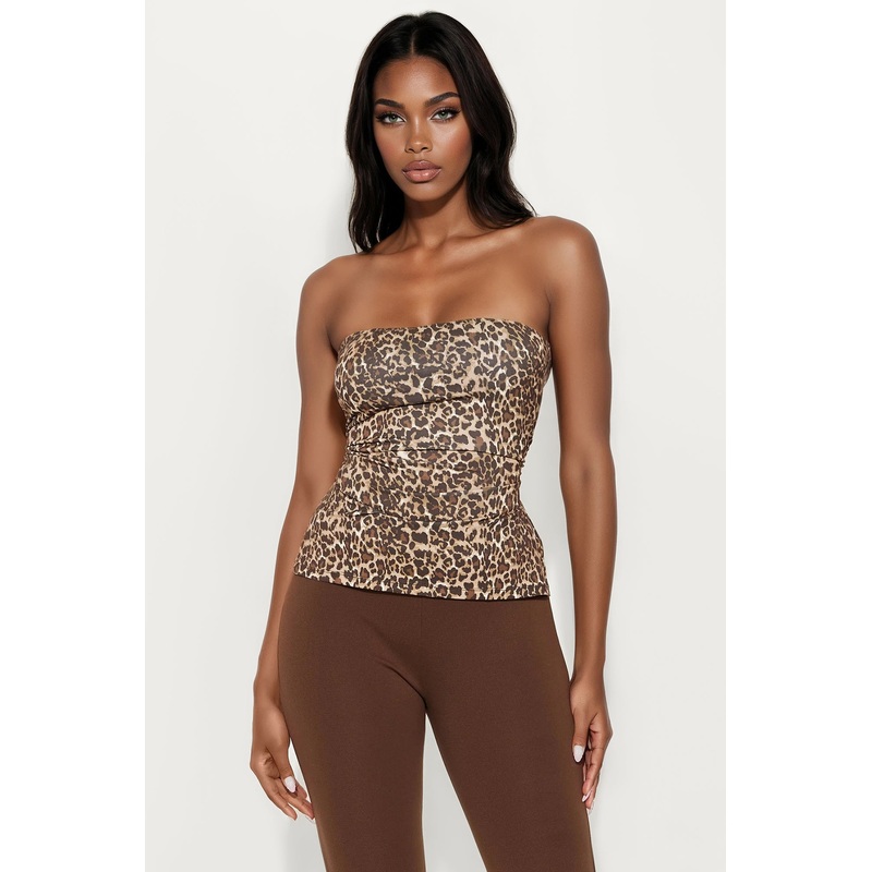 In Heat Leopard Ruched Tube Top – Leopard