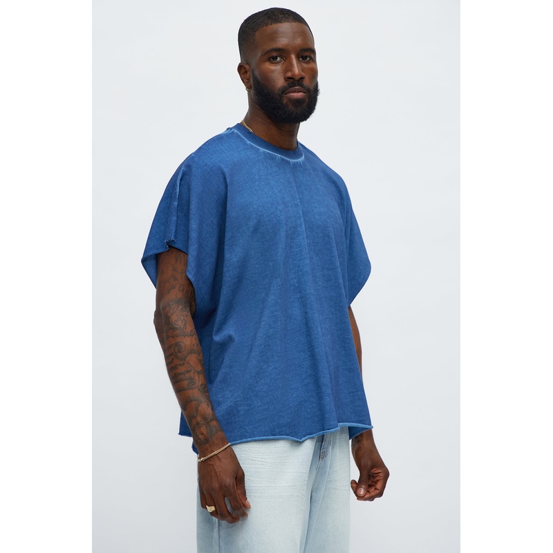 Oversized Float Heavy Jersey Muscle Tee – Navy