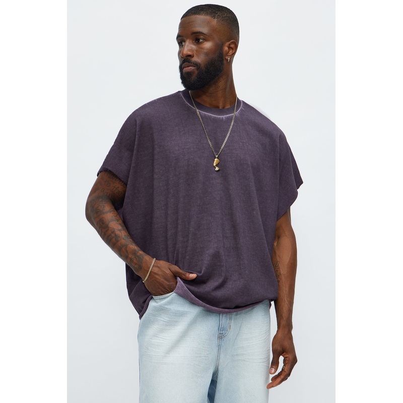 Oversized Float Heavy Jersey Muscle Tee – Purple