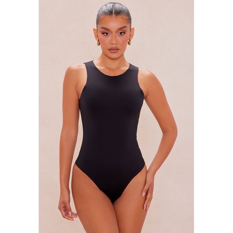 Azura Sleeveless Scuba Bodysuit – Black