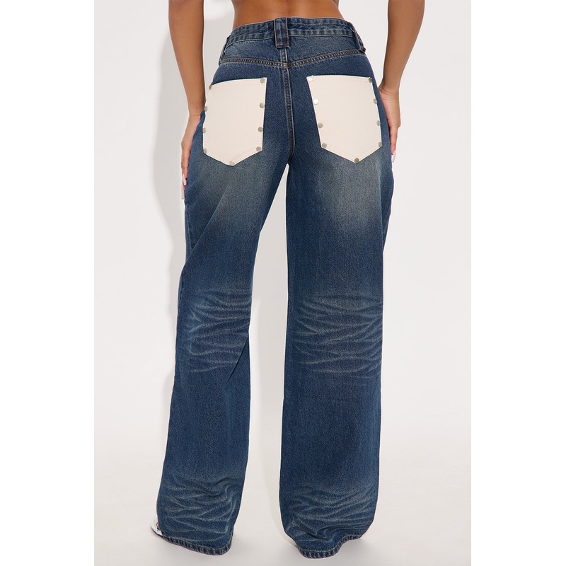 Big Talk Wide Leg Jeans – Dark Wash