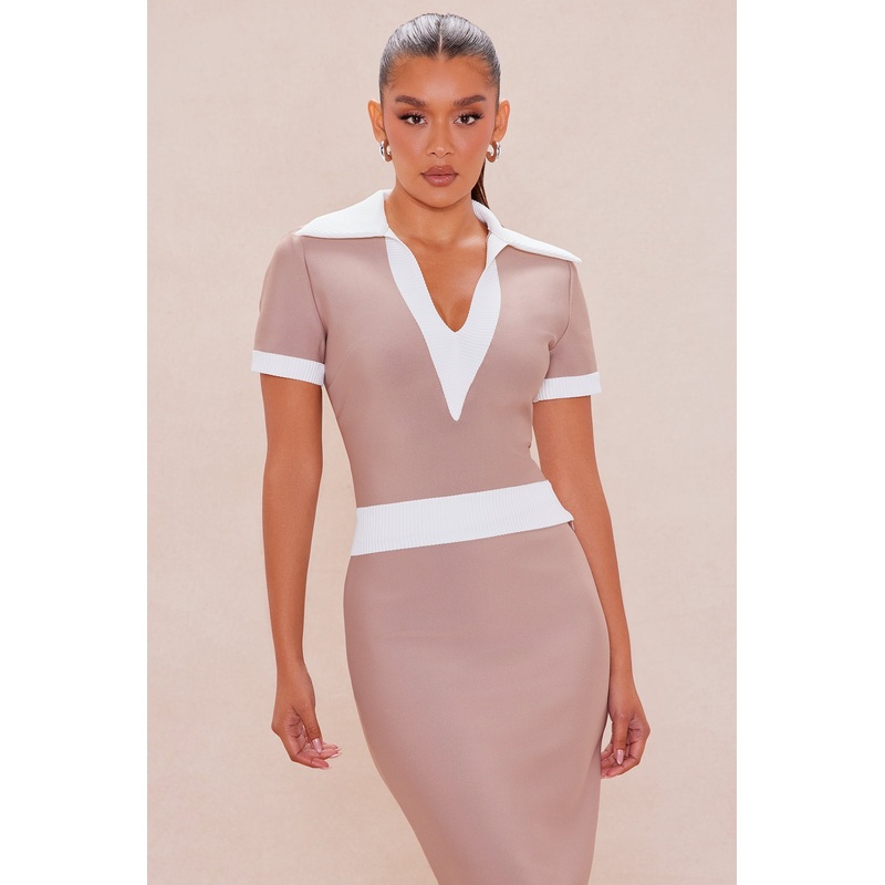 Blair Bandage Top – Taupe/combo