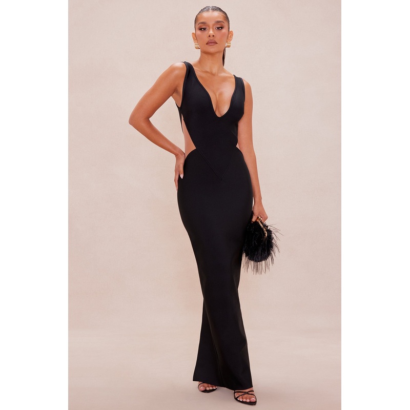 Estelle Bandage Maxi Dress – Black